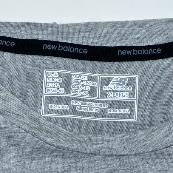 New Balance Crew Tee XL Light Grey Heather Cotton Poly Athletic Comfort - Picture 2 of 3